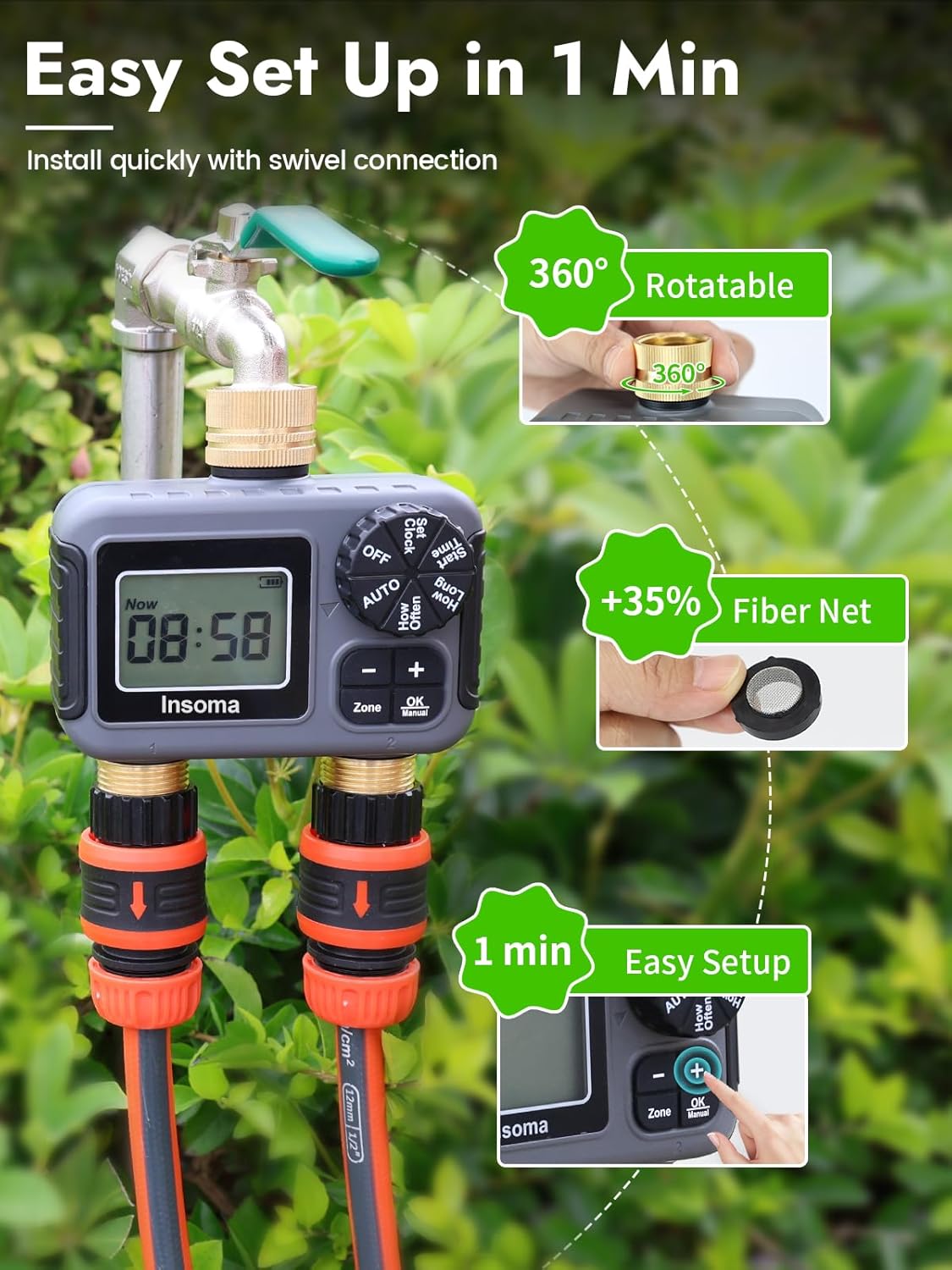 Système d'arrosage intelligent - Timer Dual Outlet avis et prix