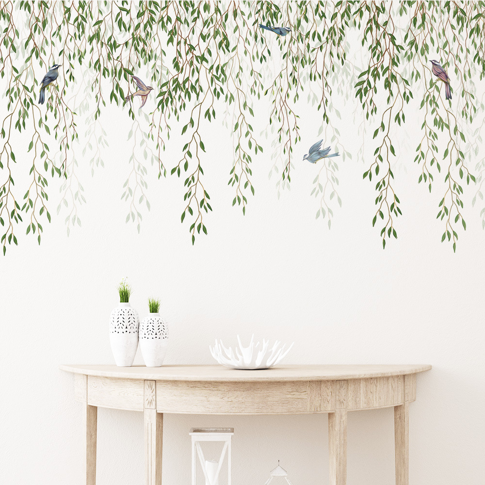 M169 feuille verte oiseau plan - Pvc Panel Background avis et prix
